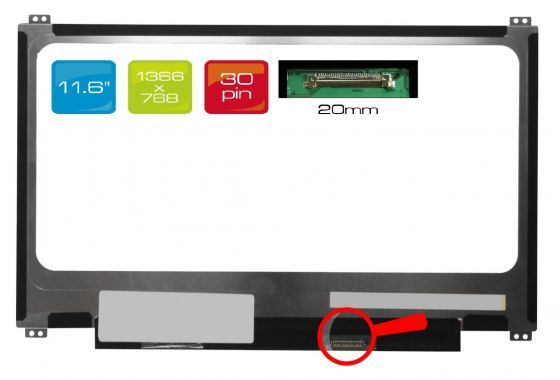 LCD displej display Asus ChromeBook C202SA-YS04 11.6" 1366x768 WXGA HD LED 30pin Slim (eDP)