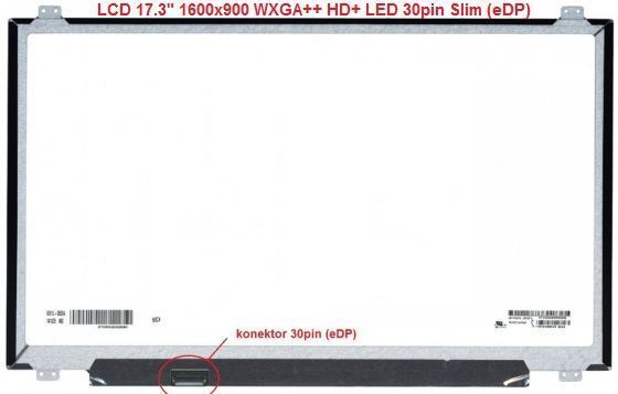 LCD displej display HP 17-BY1000 Serie 17.3" 1600x900 WXGA++ HD+ LED 30pin Slim