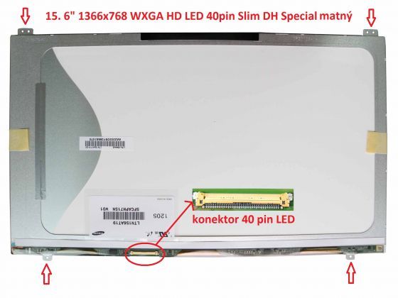 LCD displej display Samsung NP300E5A-A0JZA 15.6" WXGA HD 1366x768 LED