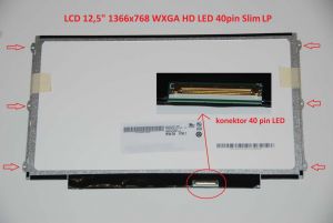 LP125WH2(SL)(T1) LCD 12.5" 1366x768 WXGA HD LED 40pin Slim LP display displej | matný povrch, lesklý povrch
